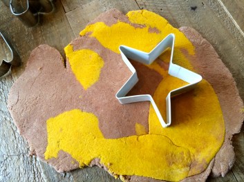 Cocoa and Turmeric Salt Dough Shapes